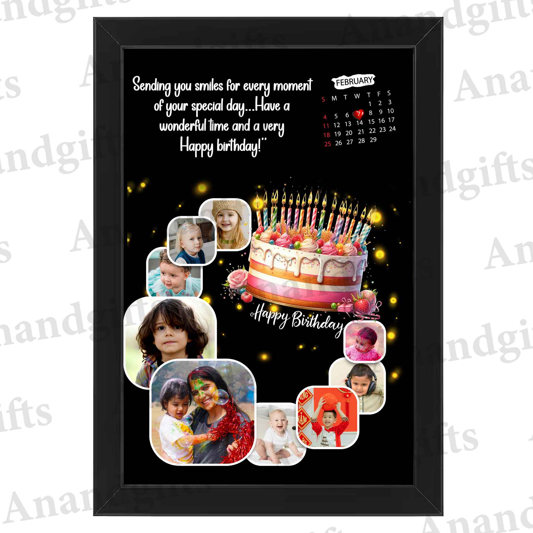 9 Photo Birthday Frame – Personalized Memory Collage 9 Photo Birthday Frame – Personalized Memory Collage
