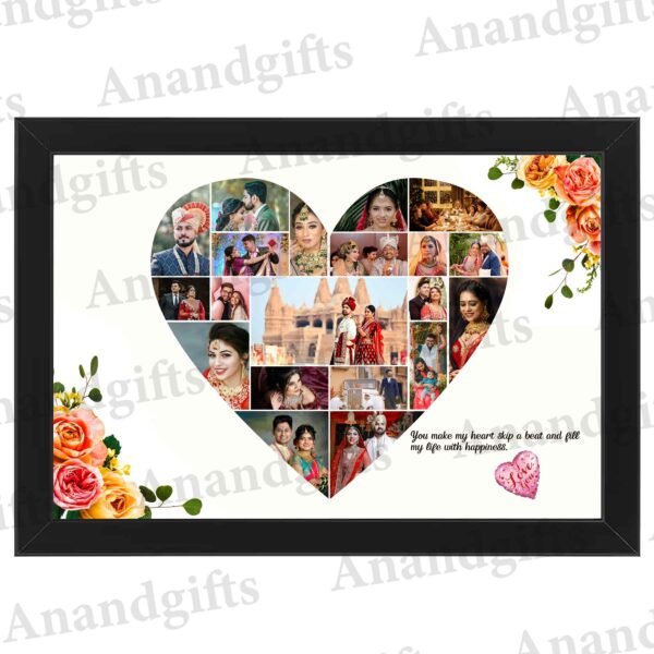 Custom Heart Photo Collage Frame – Perfect Gift for Valentine’s Day, Birthday & Anniversary