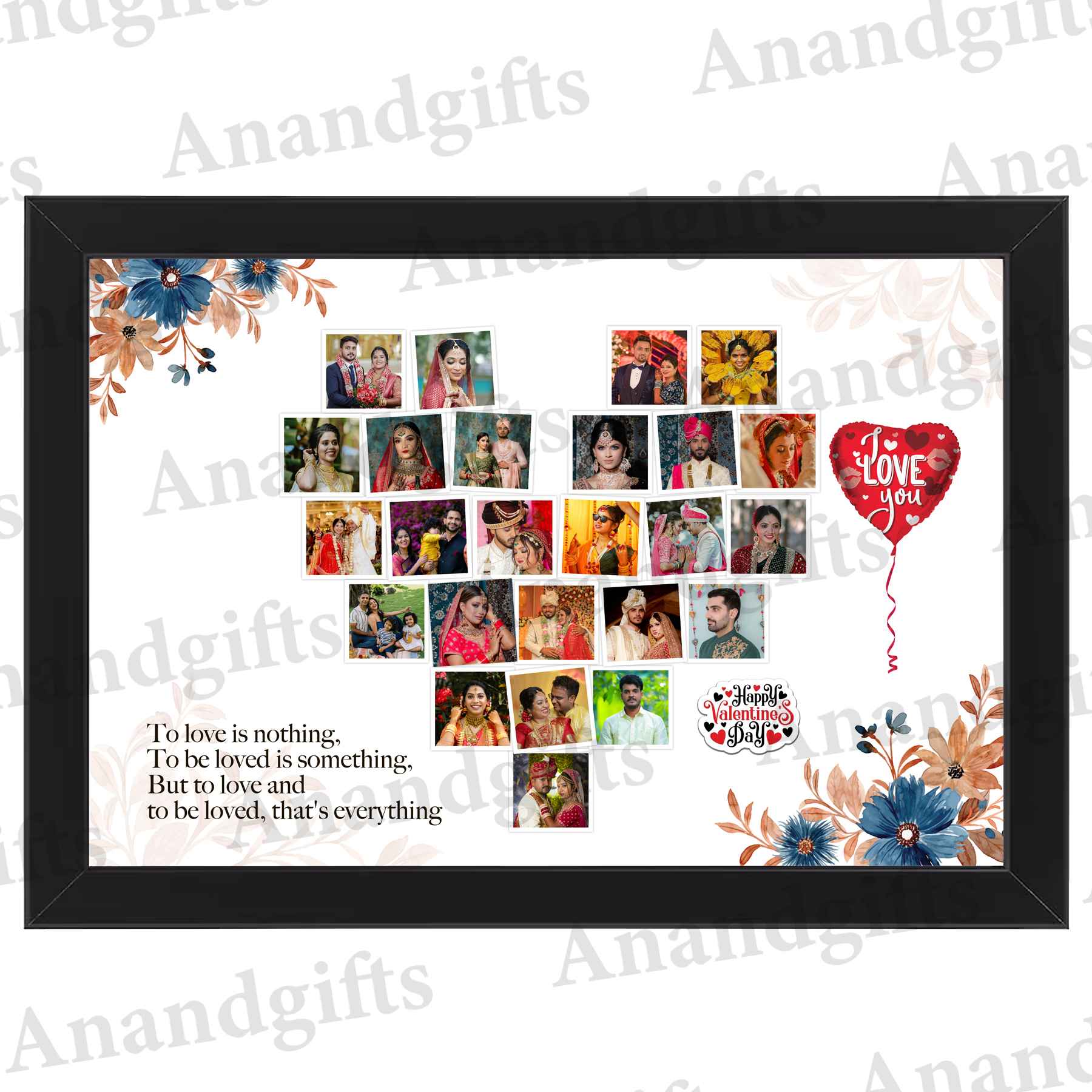 Heart-Shaped Couple Photo Collage Frame – Unique Valentine’s & Anniversary Gift