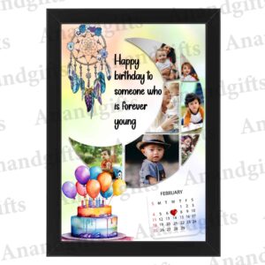 Personalized 7-Photo Moon-Shaped Birthday Frame – Capture Memories in Style