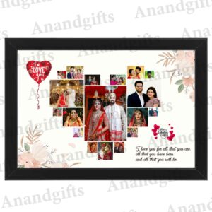 Personalized Heart-Shaped Couple Collage Frame – Perfect Valentine’s Day Gift