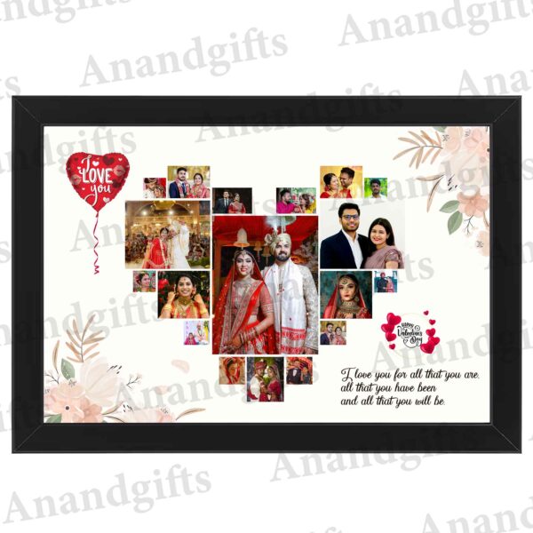Personalized Heart-Shaped Couple Collage Frame – Perfect Valentine’s Day Gift
