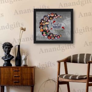 Moonlit Memories – Moon-Shaped Collage Frame for Weddings, Engagements & Anniversaries