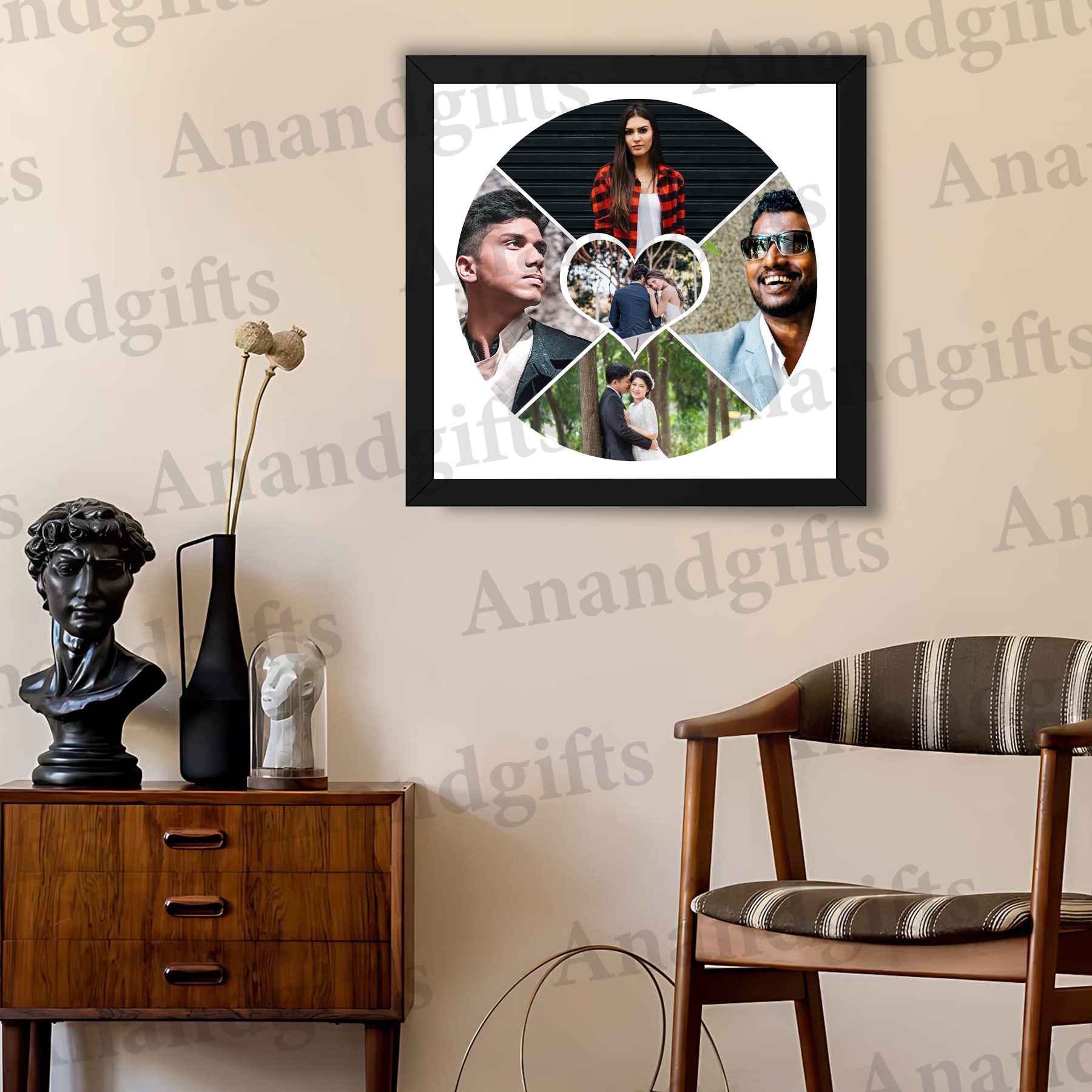 Five Memories, One Frame – Personalized 5 Photo Collage for Weddings, Anniversaries & Birthdays