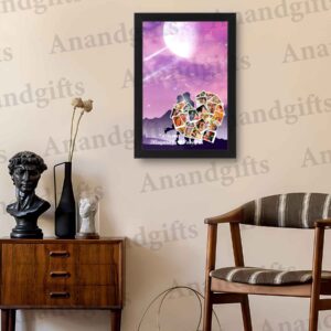 Moon, Stars & Love – 23 Photo Heart Collage Frame for Special Romantic Moments