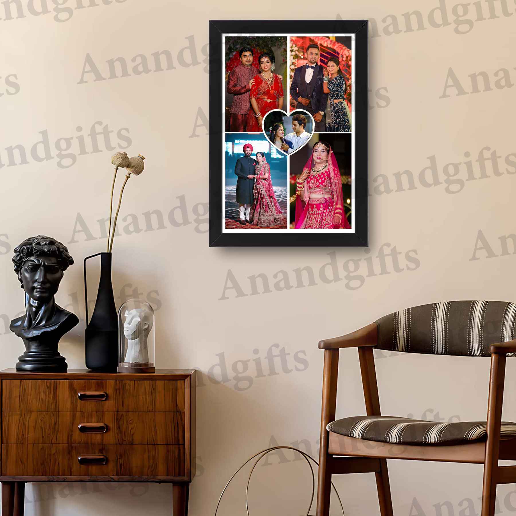 Five Memories, One Frame – Personalized 5 Photo Collage for Weddings, Anniversaries & Special Events