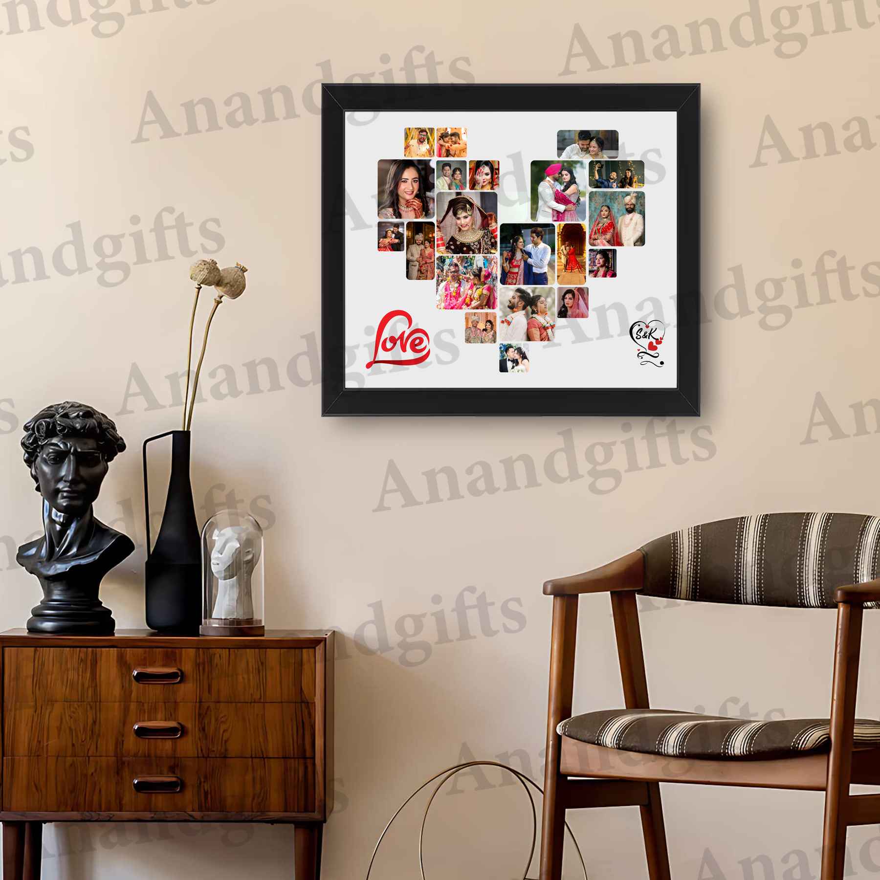 Endless Love – Heart-Shaped Multi-Photo Collage Frame for Weddings, Anniversaries & Valentine’s Day