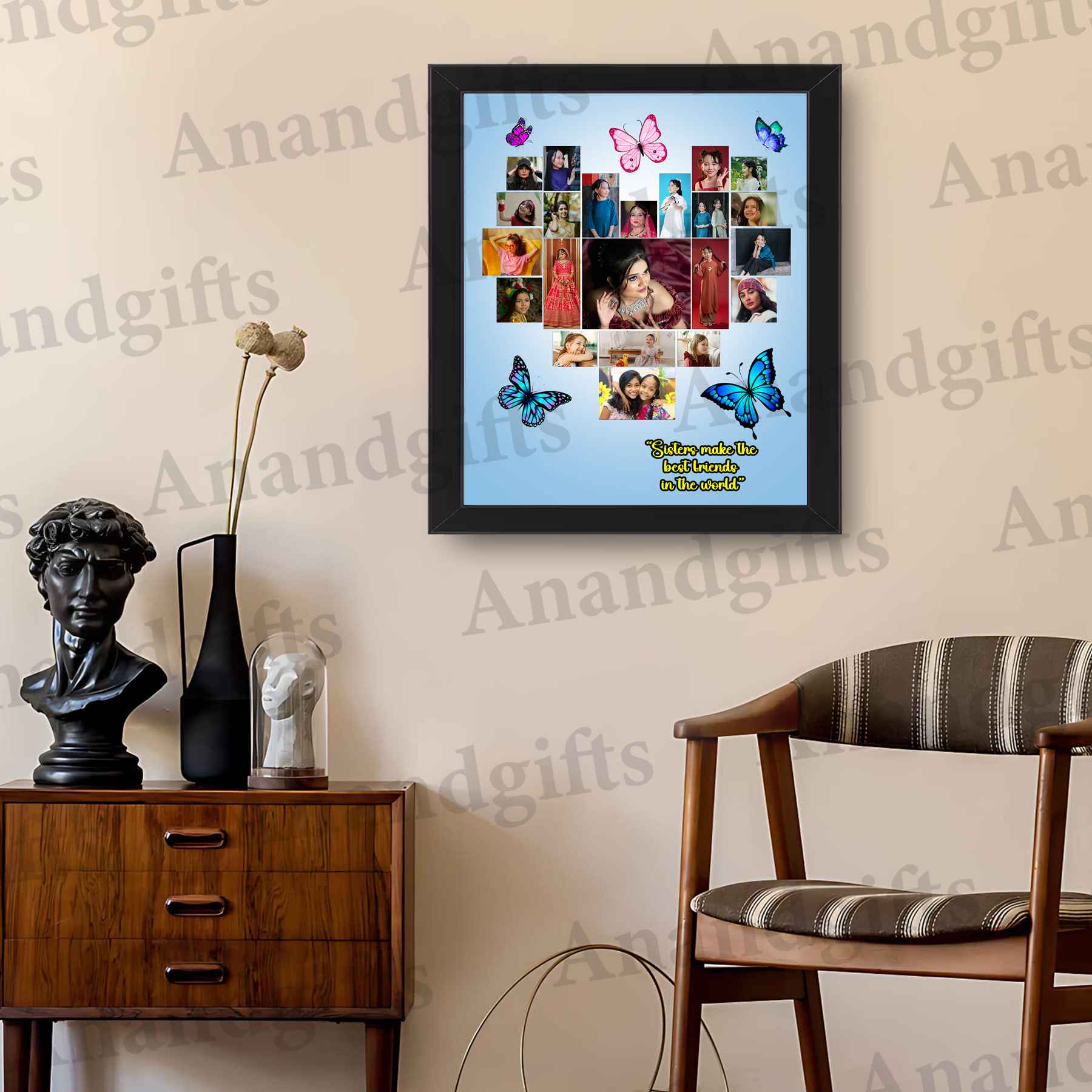 Butterfly Heart Moments – Custom Photo Frame for Anniversaries, Weddings & Birthdays