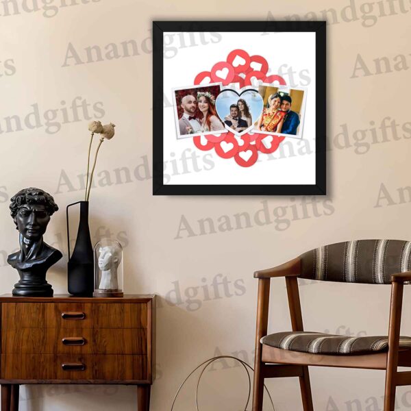 Heartfelt Trio – 3 Photo Collage Frame for Weddings, Anniversaries & Special Moments