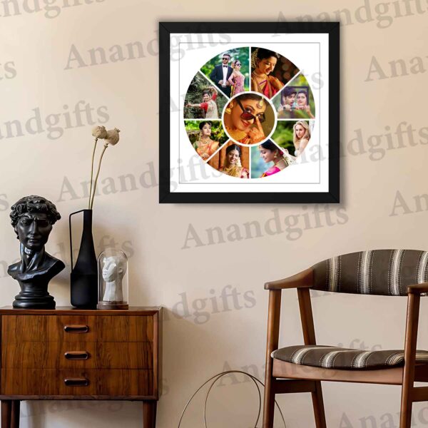 Circle of Love – 9 Photo Round Collage Frame for Weddings, Anniversaries & Special Moments