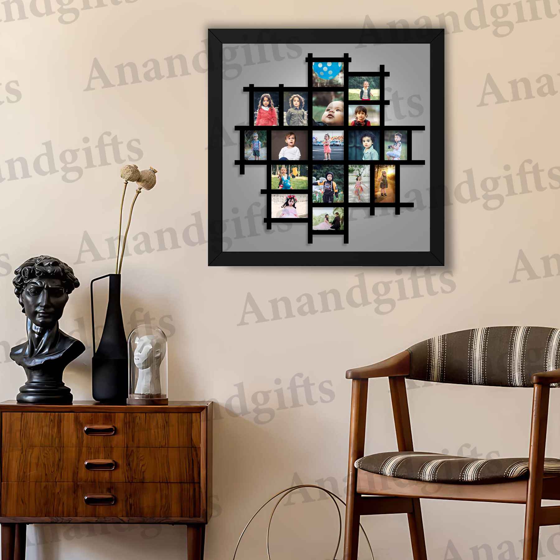 Timeless Treasures – 17 Photo Box-Style Collage Frame for Weddings, Anniversaries & Special Moments