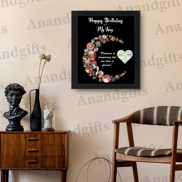 Lunar Memories – Moon-Shaped Collage Photo Frame for Birthdays, Weddings & Engagements