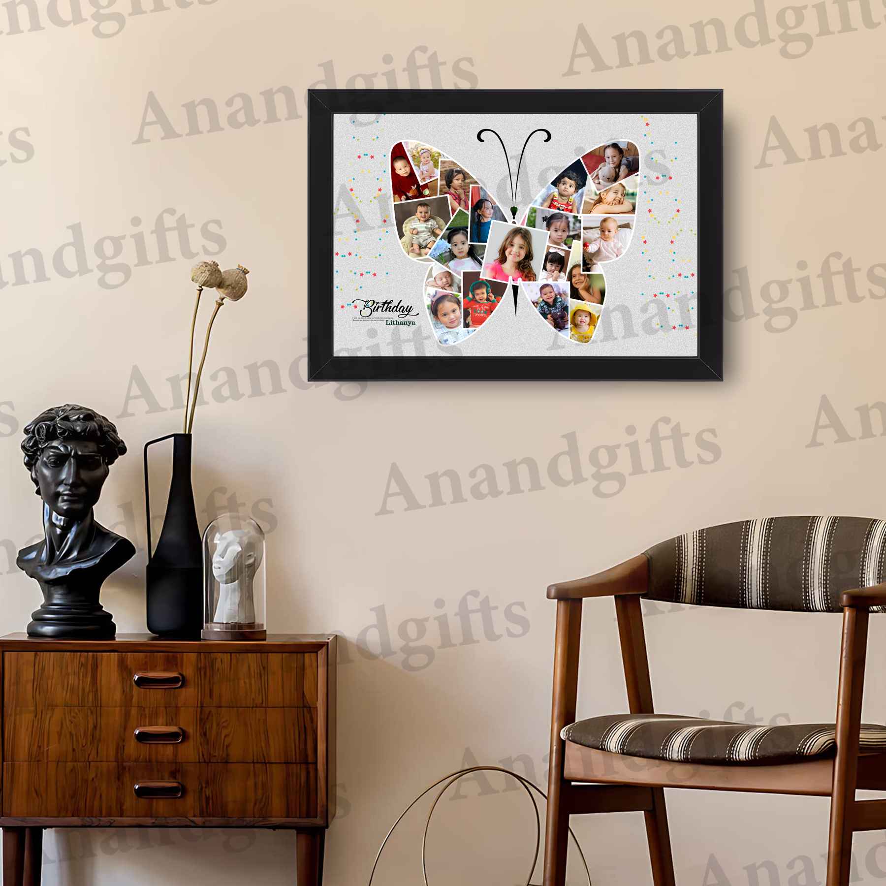 Wings of Joy – Butterfly Collage Frame for Birthdays