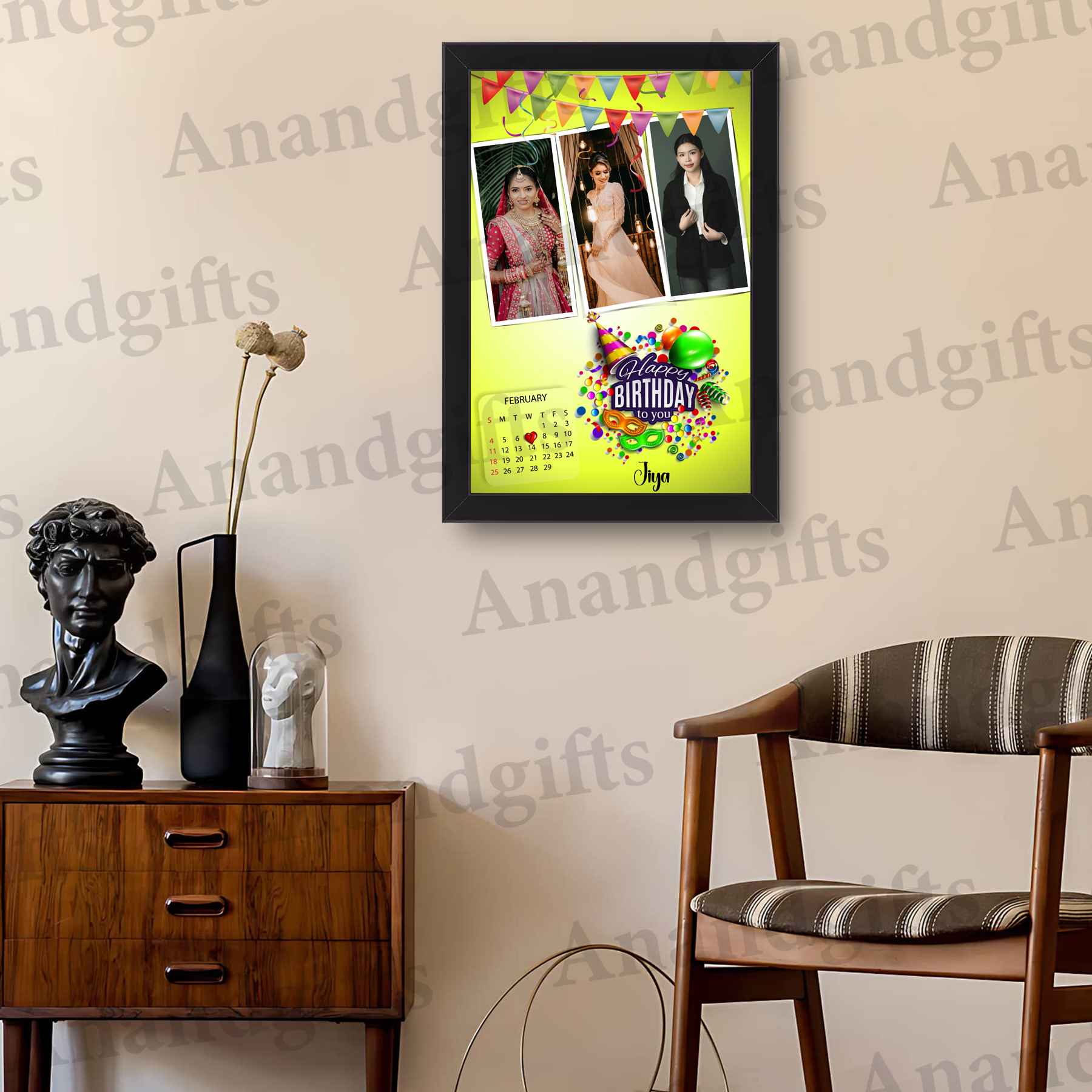 Birthday Moments – 3-Photo Personalized Frame for Name & Date Birthday Moments – 3-Photo Personalized Frame for Name & Date