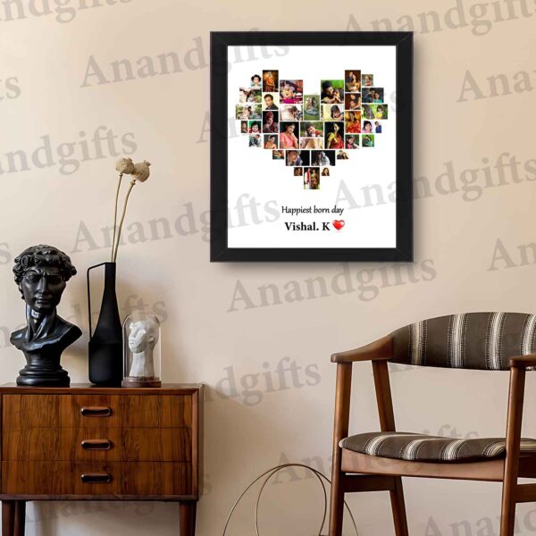💖 Heart of Memories – Personalized Heart-Shaped Photo Frame for Anniversary & Birthday
