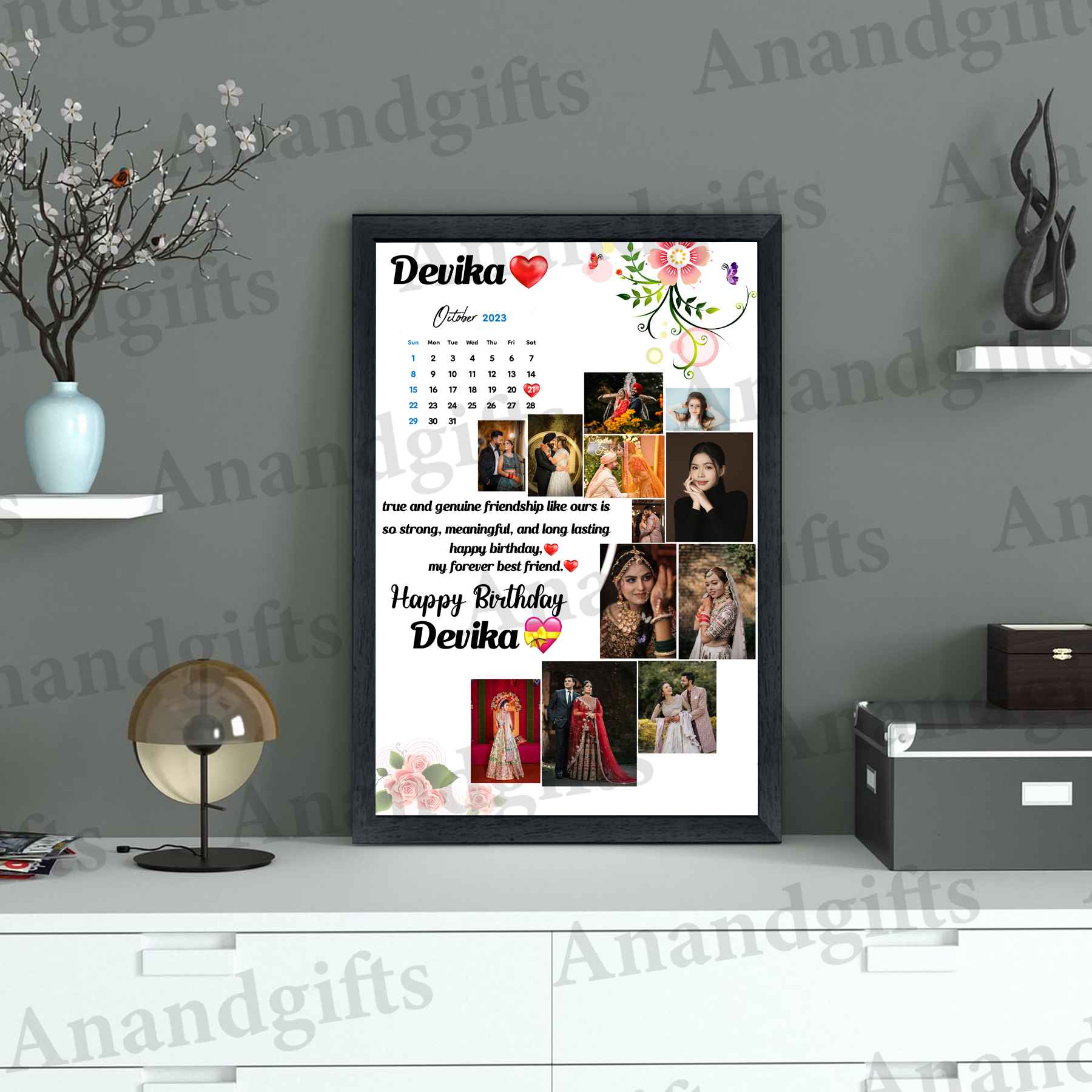 Celebration Frame – Custom Calendar Photo Frame for Birthdays, Weddings & More