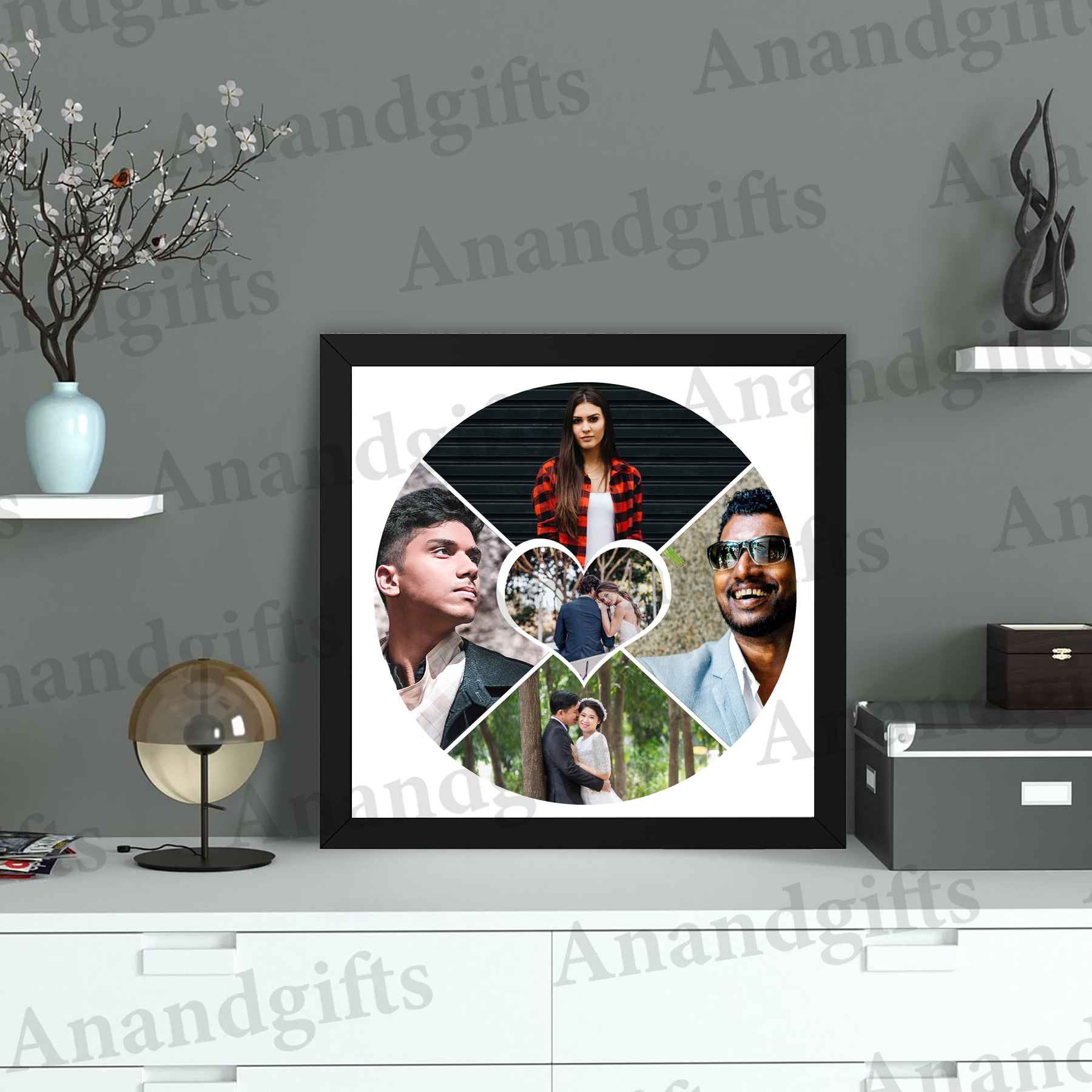 Five Memories, One Frame – Personalized 5 Photo Collage for Weddings, Anniversaries & Birthdays
