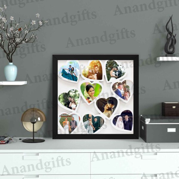 Ten Hearts, One Love – Personalized 10 Photo Heart Collage Frame for Weddings, Anniversaries & Valentine’s Day