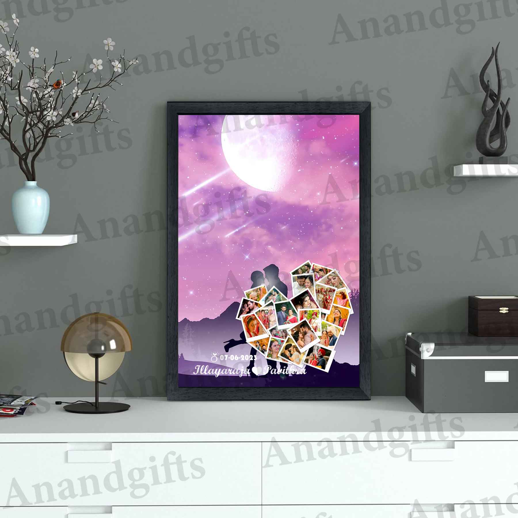 Moon, Stars & Love – 23 Photo Heart Collage Frame for Special Romantic Moments Moon, Stars & Love – 23 Photo Heart Collage Frame for Special Romantic Moments