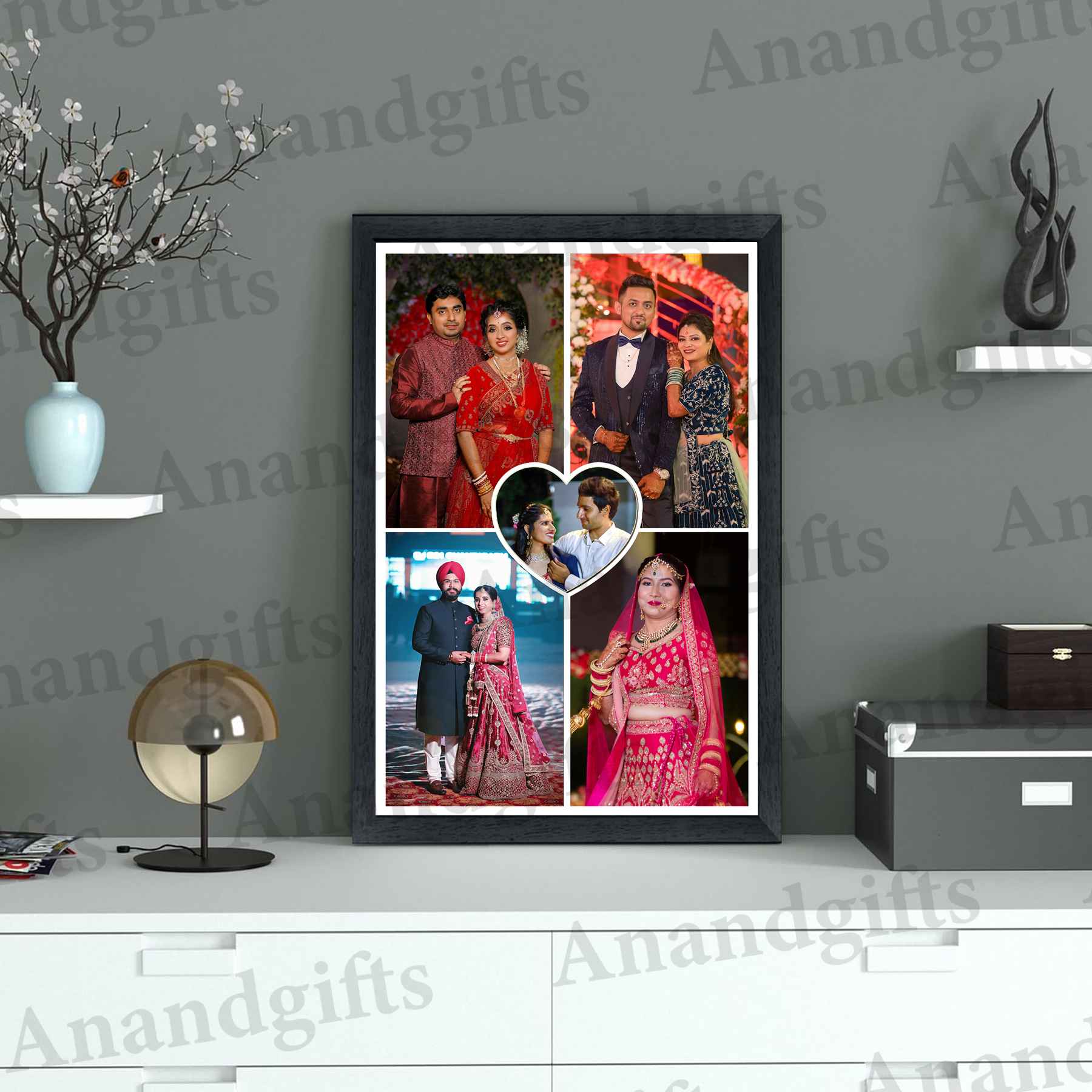 Five Memories, One Frame – Personalized 5 Photo Collage for Weddings, Anniversaries & Special Events