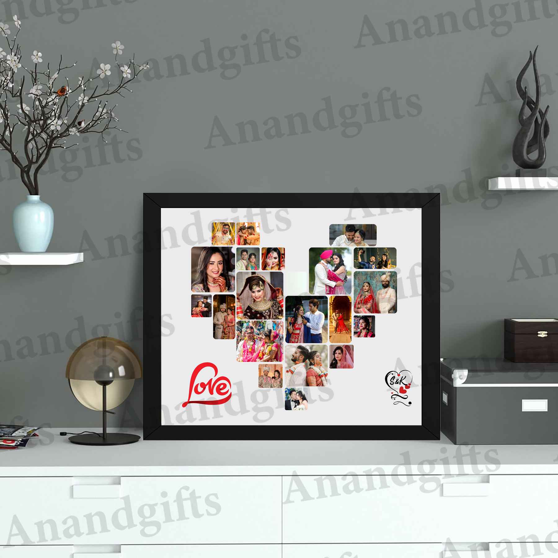 Endless Love – Heart-Shaped Multi-Photo Collage Frame for Weddings, Anniversaries & Valentine’s Day