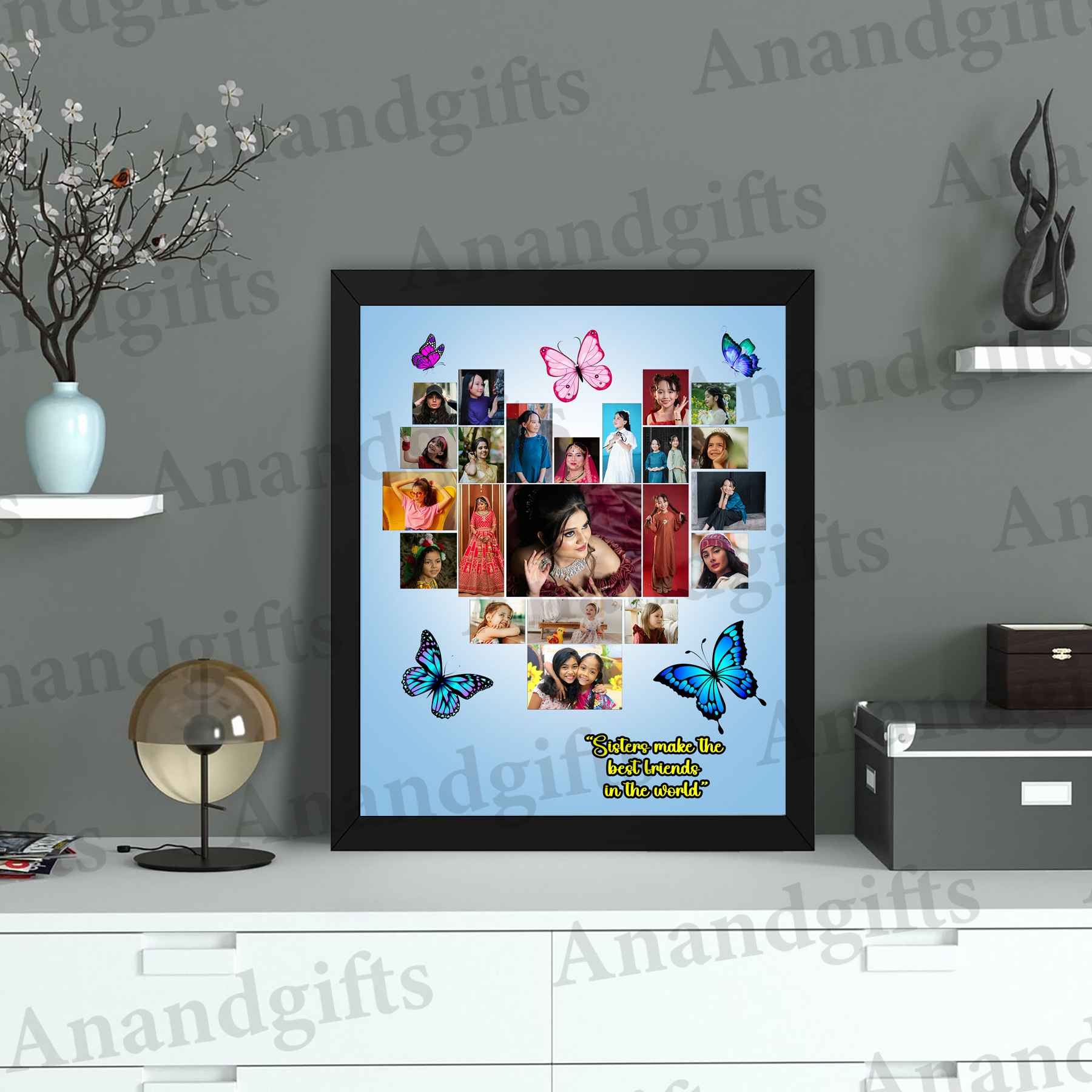 Butterfly Heart Moments – Custom Photo Frame for Anniversaries, Weddings & Birthdays