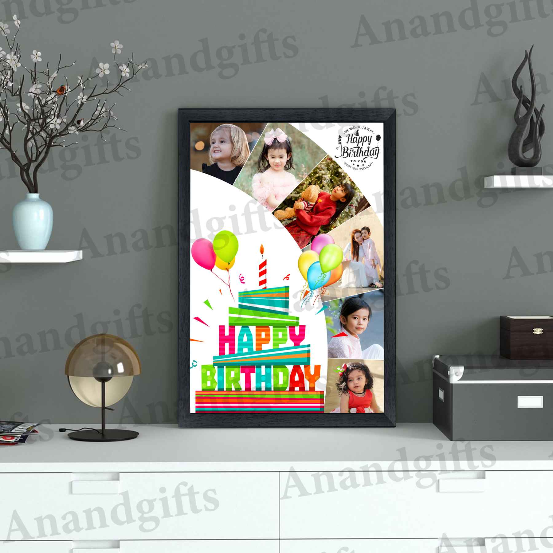 Birthday Moments – 6 Photo Personalized Collage Frame