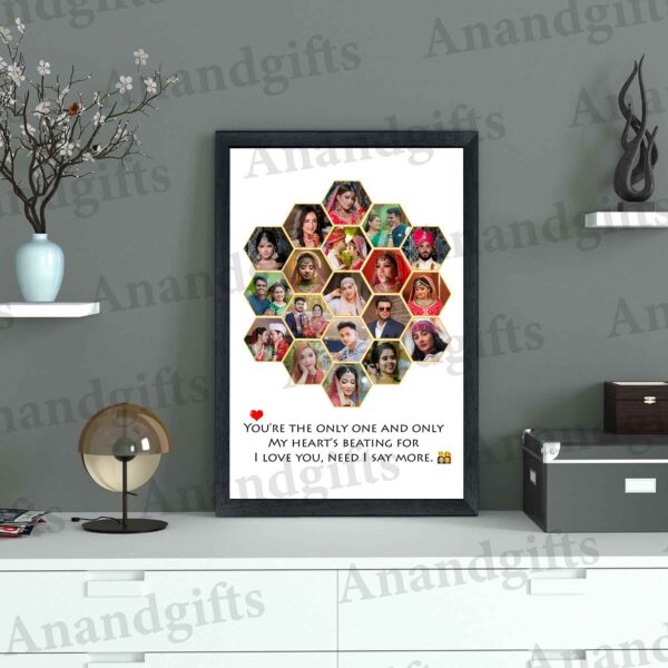 A Lifetime of Memories – 19 Photo Unique Collage Frame for Weddings, Anniversaries & Birthdays