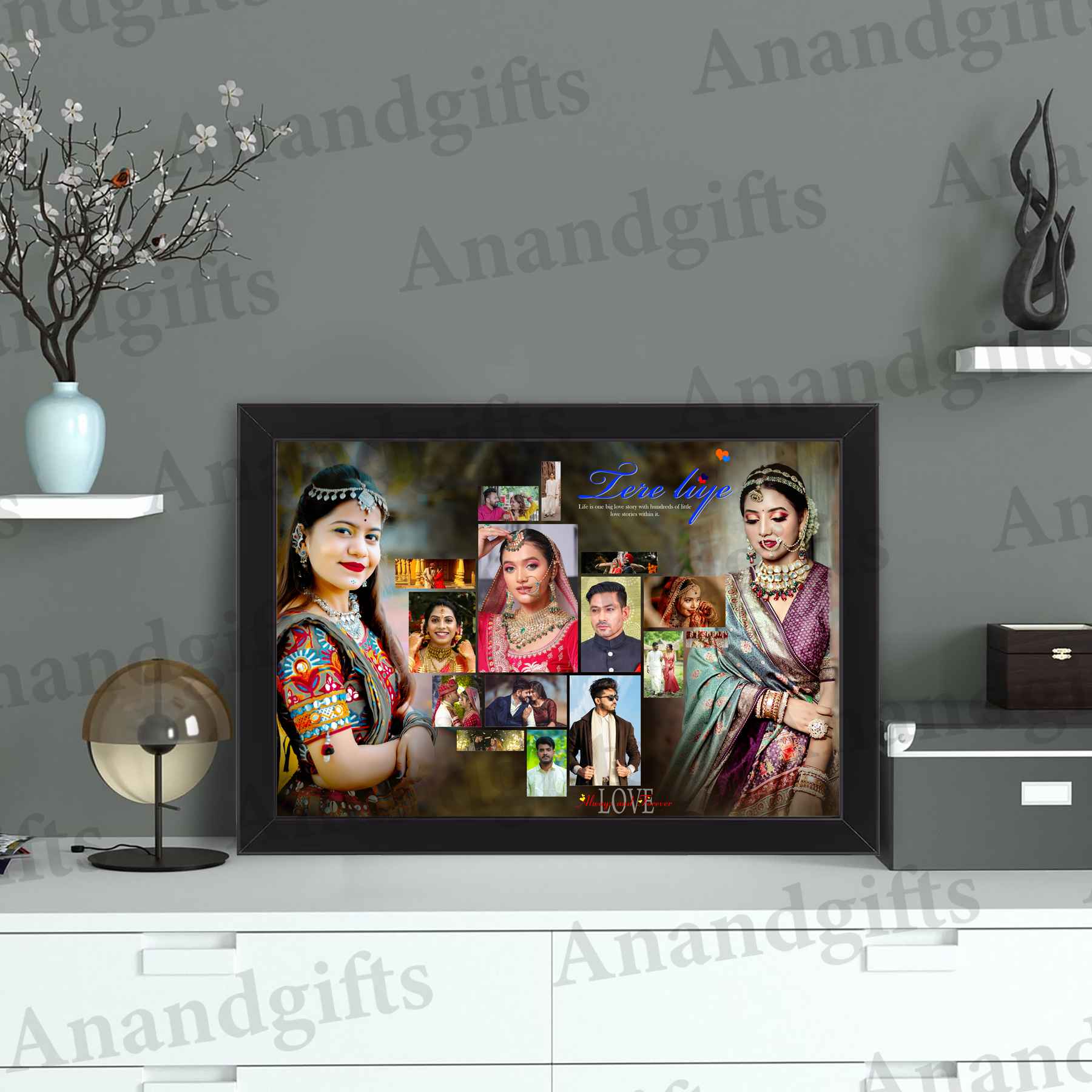 Forever Together – 16 Photo Collage Frame for Weddings, Anniversaries & Engagements