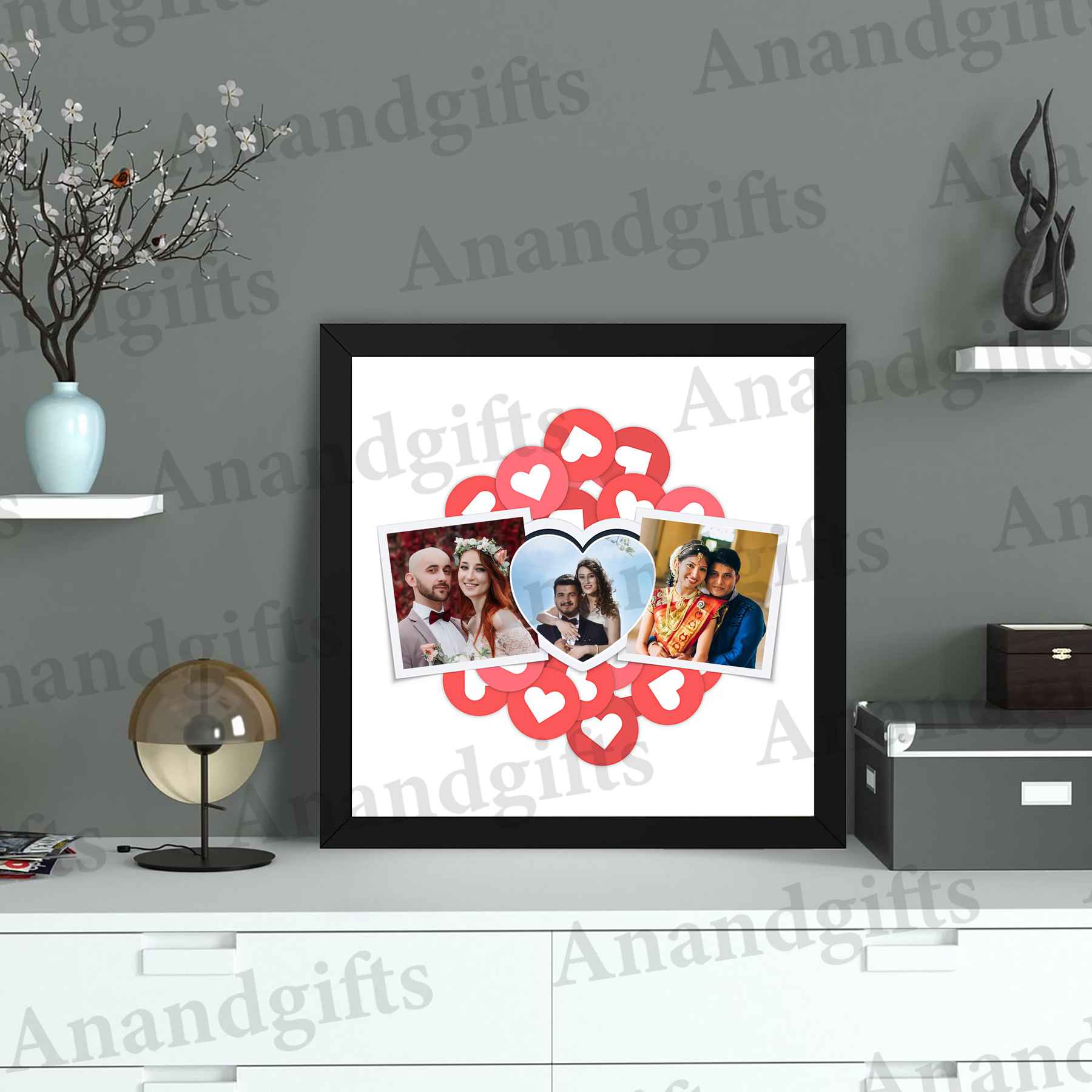 Heartfelt Trio – 3 Photo Collage Frame for Weddings, Anniversaries & Special Moments Heartfelt Trio – 3 Photo Collage Frame for Weddings, Anniversaries & Special Moments