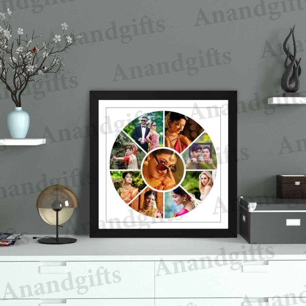 Circle of Love – 9 Photo Round Collage Frame for Weddings, Anniversaries & Special Moments