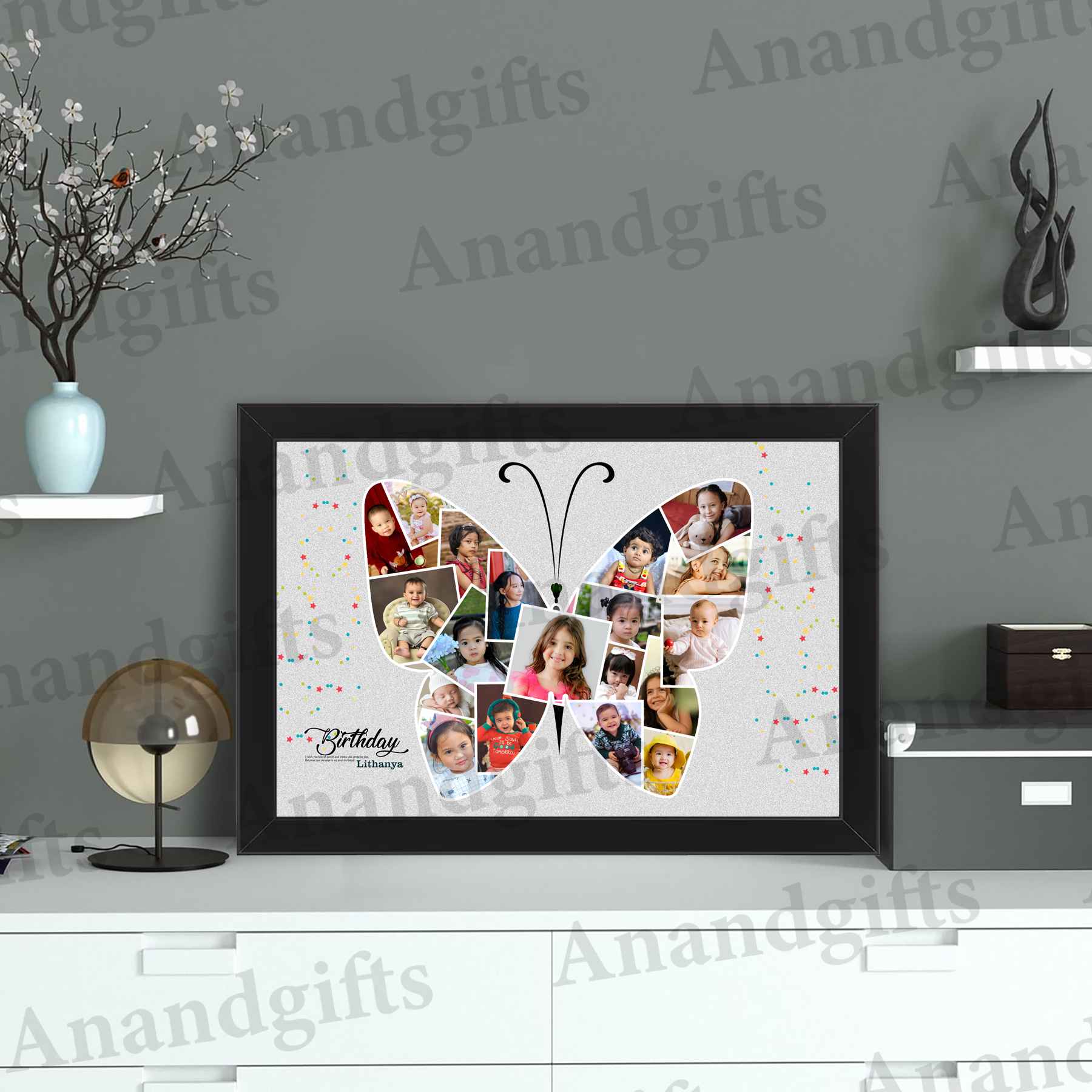 Wings of Joy – Butterfly Collage Frame for Birthdays