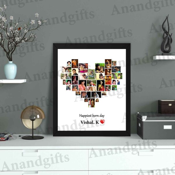 💖 Heart of Memories – Personalized Heart-Shaped Photo Frame for Anniversary & Birthday