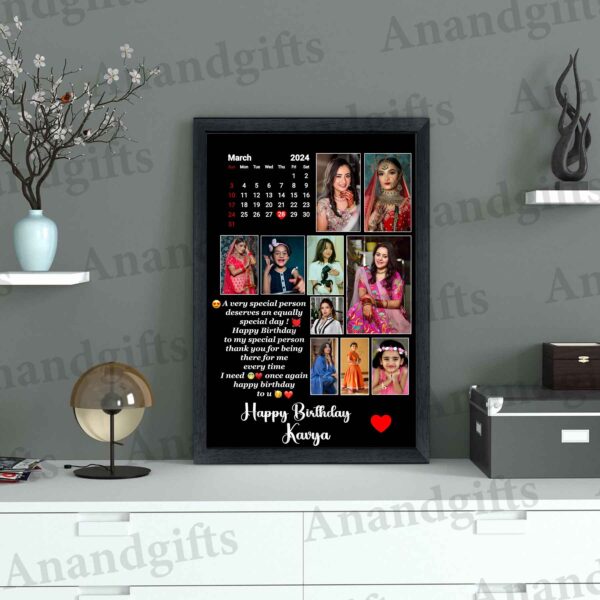 Special Moments – Personalized Calendar Photo Frame with Name & Date for Birthdays & Anniversaries