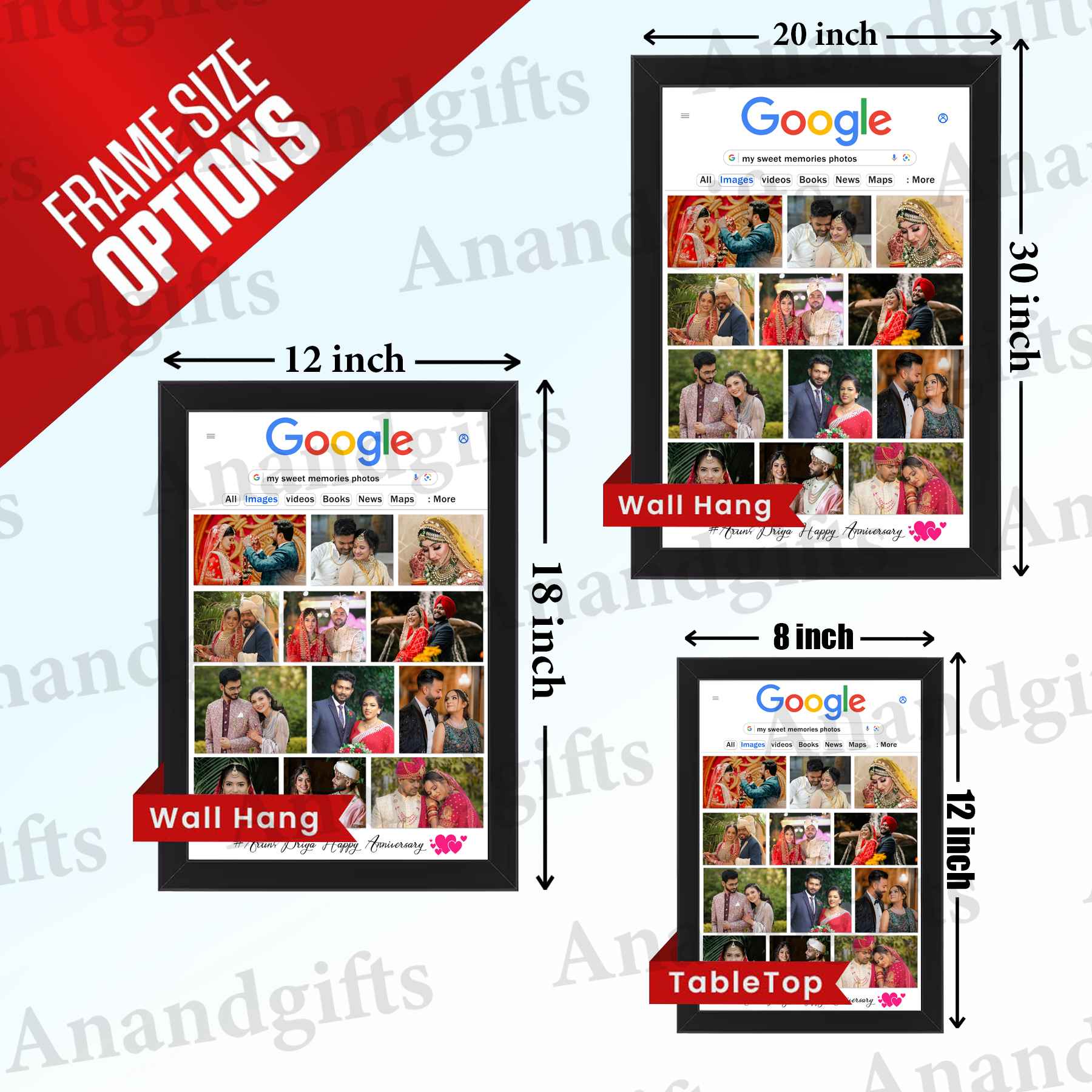 Search Your Memories – Personalized Google Image Style Photo Frame for Weddings, Birthdays & Engagements