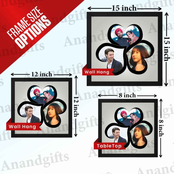 Together Forever – 3 Heart Collage Frame for Wedding, Anniversary & Birthday Gifts