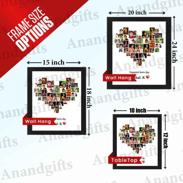 💖 Heart of Memories – Personalized Heart-Shaped Photo Frame for Anniversary & Birthday