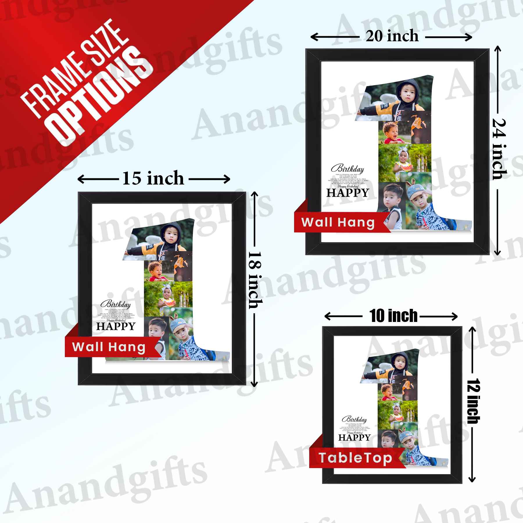 First Year Joy – Personalized 1st Birthday Photo Frame