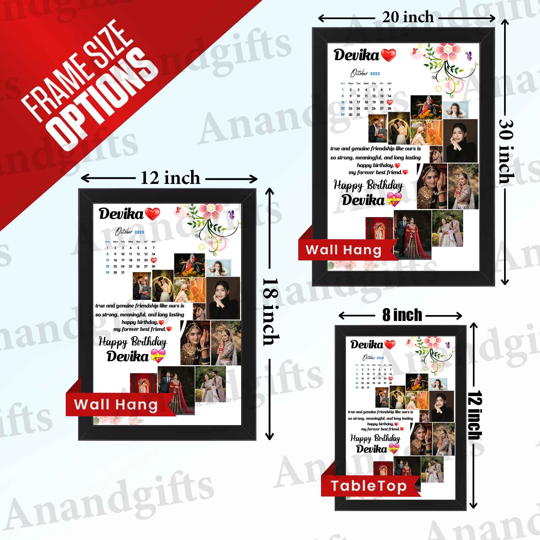 Celebration Frame – Custom Calendar Photo Frame for Birthdays, Weddings & More