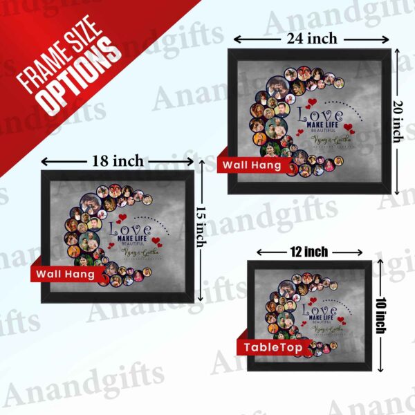 Moonlit Memories – Moon-Shaped Collage Frame for Weddings, Engagements & Anniversaries