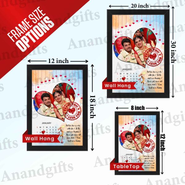 Forever & Always – ‘I Love You’ Heart Photo Frame with Date & Quote for Weddings, Anniversaries & Valentine’s Day