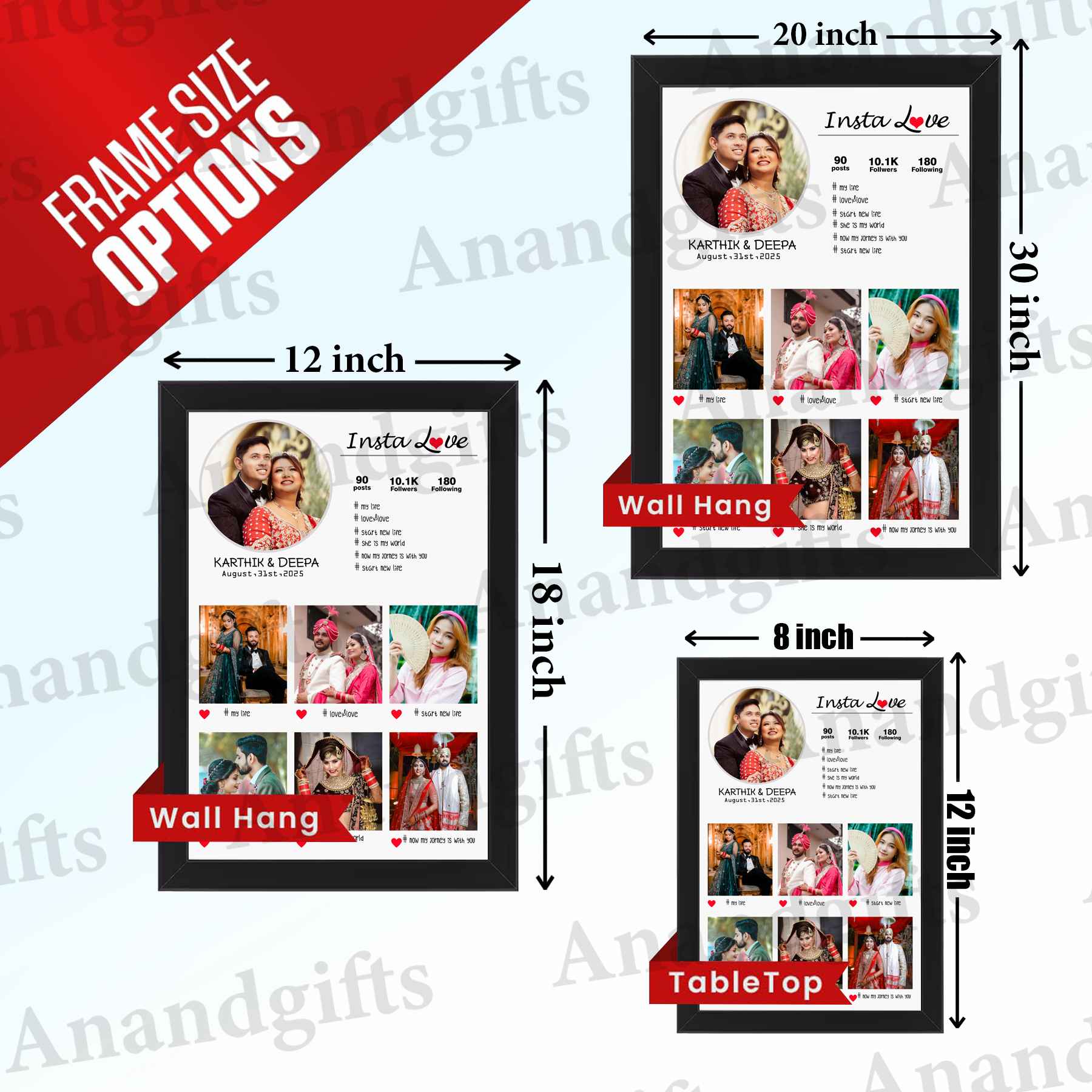 Insta love – Personalized Instagram Profile Photo Frame for Weddings & Engagements Insta love – Personalized Instagram Profile Photo Frame for Weddings & Engagements