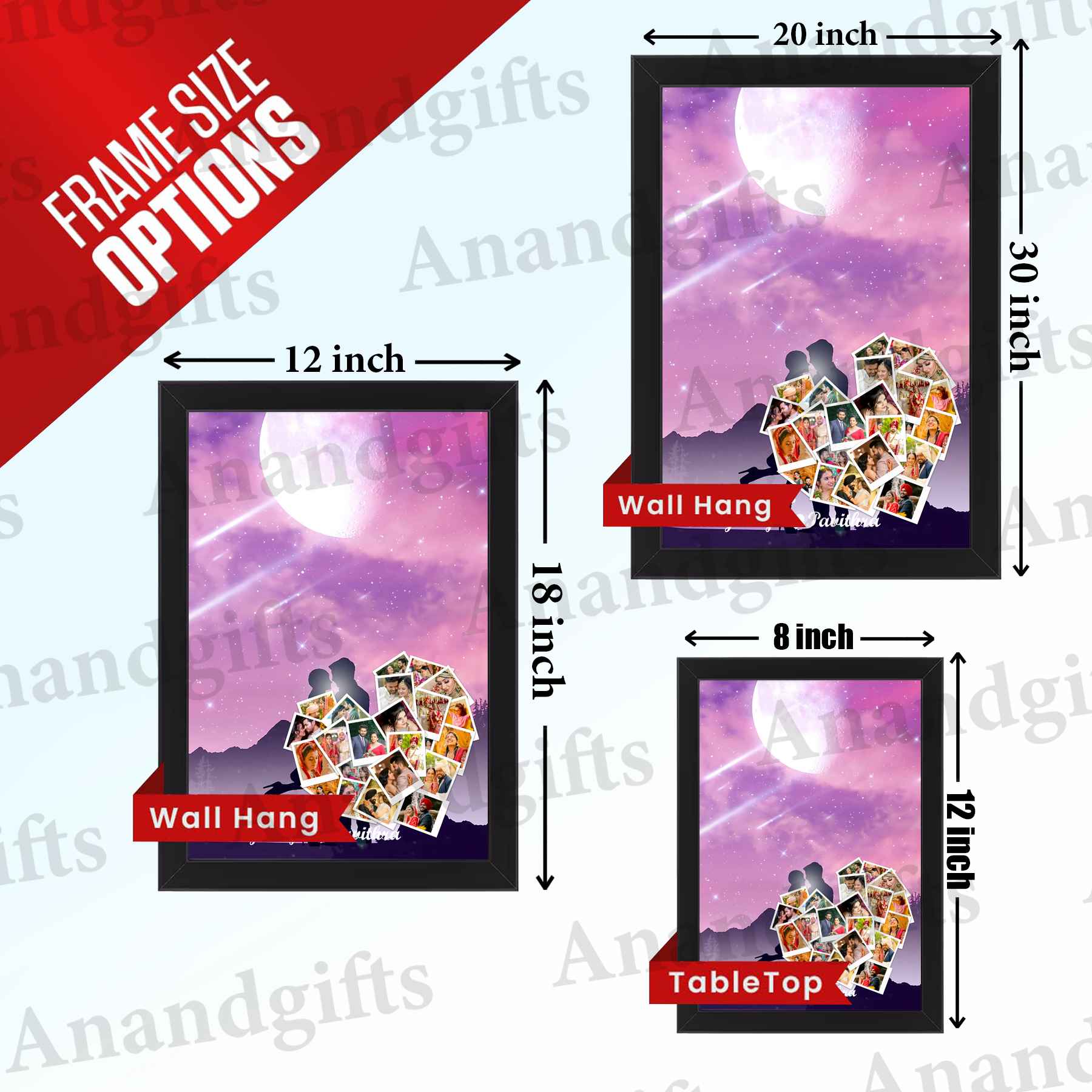 Moon, Stars & Love – 23 Photo Heart Collage Frame for Special Romantic Moments Moon, Stars & Love – 23 Photo Heart Collage Frame for Special Romantic Moments