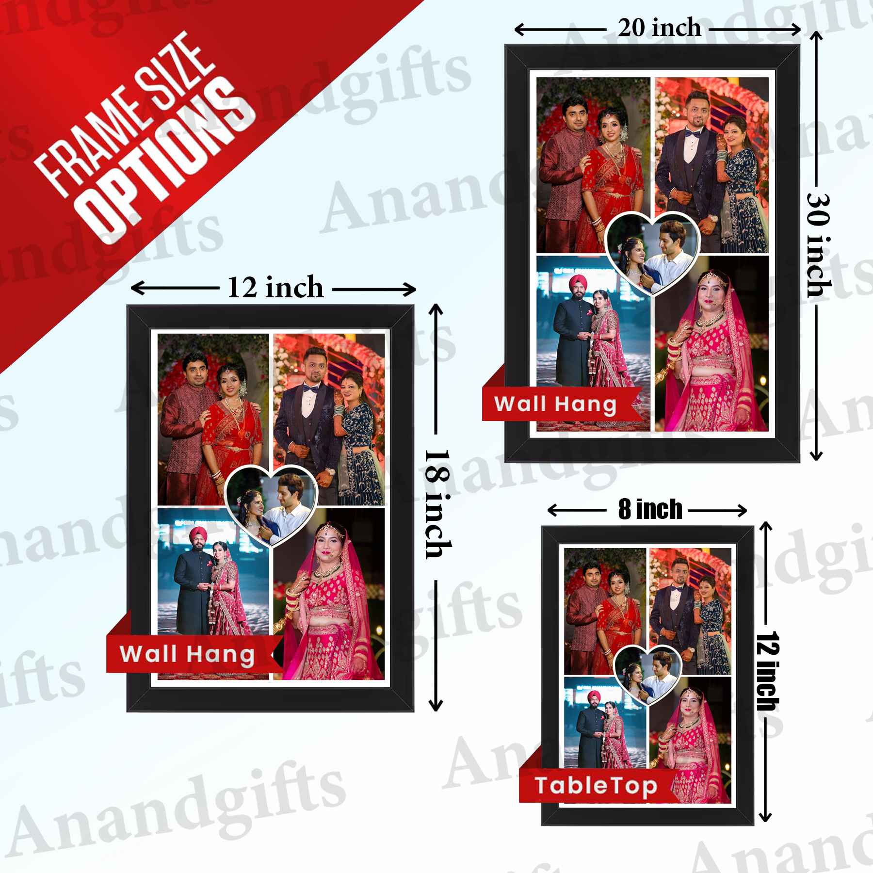 Five Memories, One Frame – Personalized 5 Photo Collage for Weddings, Anniversaries & Special Events