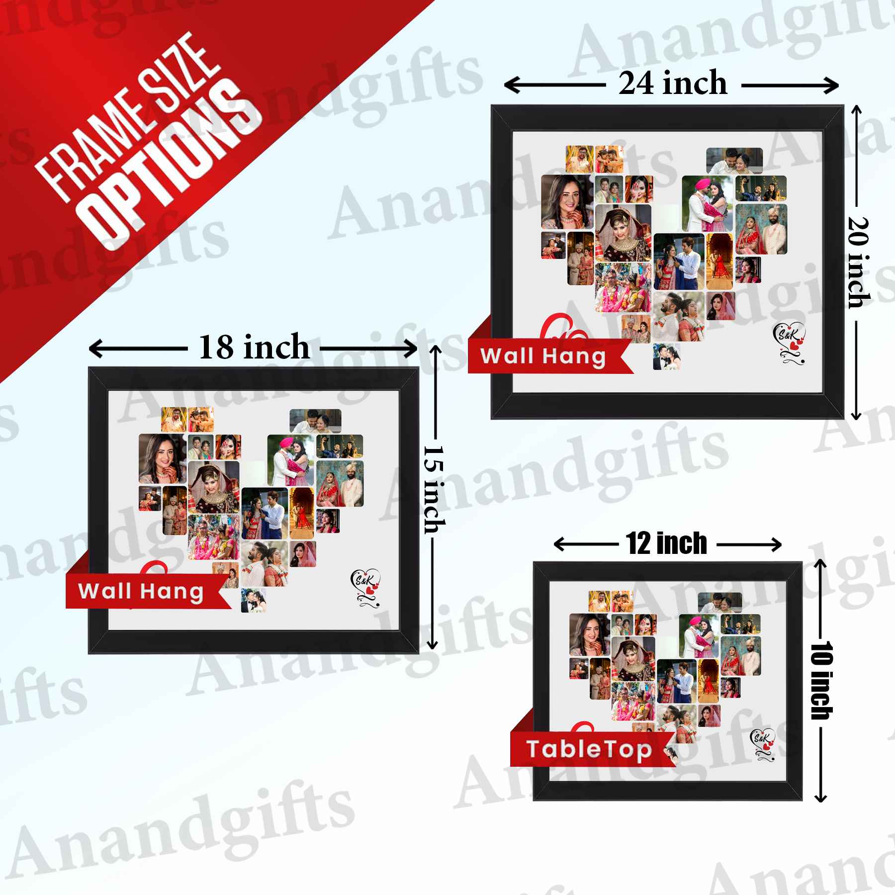 Endless Love – Heart-Shaped Multi-Photo Collage Frame for Weddings, Anniversaries & Valentine’s Day
