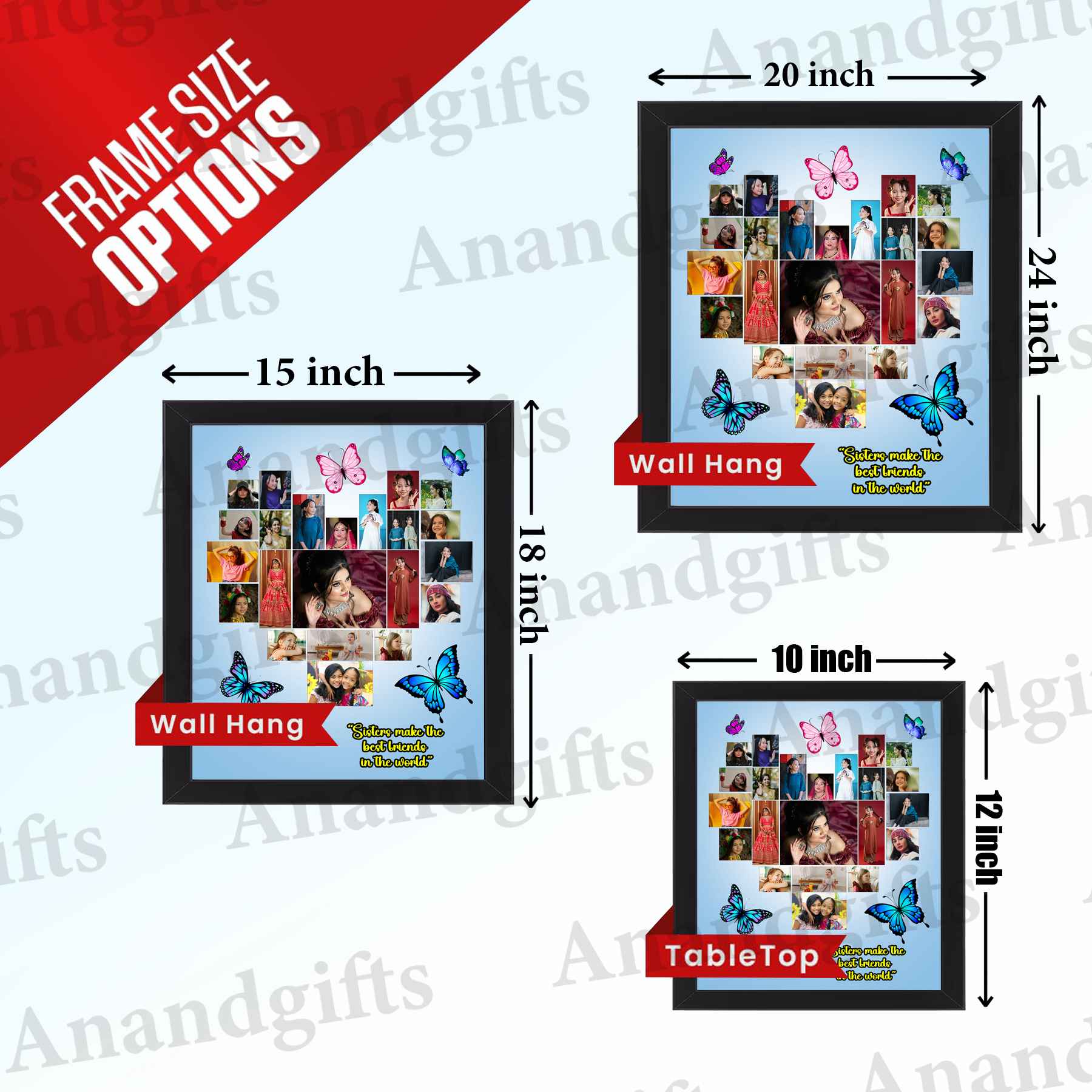 Butterfly Heart Moments – Custom Photo Frame for Anniversaries, Weddings & Birthdays