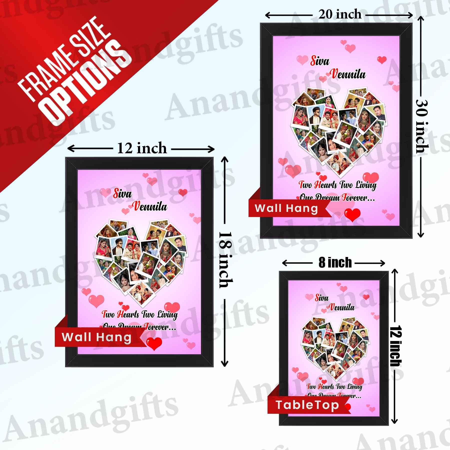 Heart of Memories – Multi-Photo Heart Collage Frame for Weddings, Anniversaries & Valentine’s Day