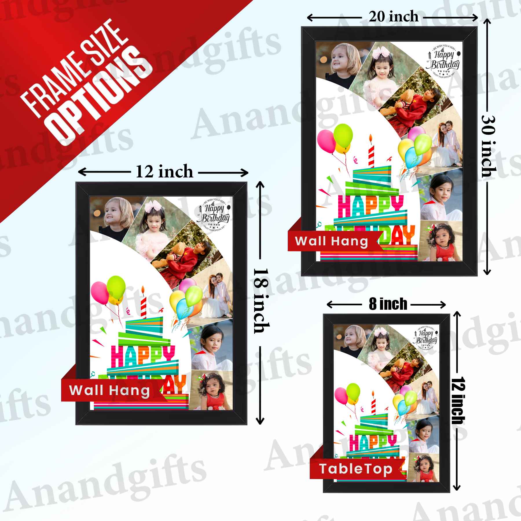 Birthday Moments – 6 Photo Personalized Collage Frame