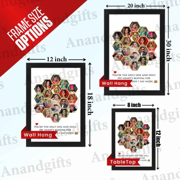 A Lifetime of Memories – 19 Photo Unique Collage Frame for Weddings, Anniversaries & Birthdays