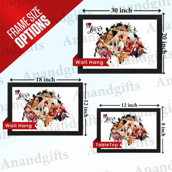 Cherished Moments – 6 Photo Unique Collage Frame for Weddings, Anniversaries & Valentine’s Day